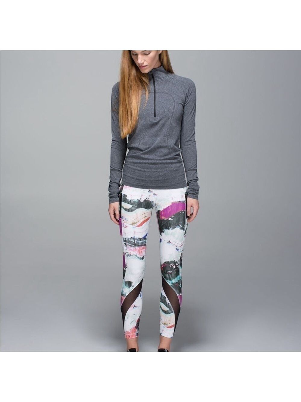 Lululemon Inspire Tight II Full On Luxtreme Pigment Wave Multi Black Size 8 - Picture 3 of 10